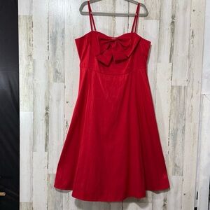 a new day Sleeveless Scarlet Red Dress with Large Bow Bust